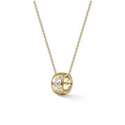 MEMOIRE 18K Yellow Gold Luna Scattered Diamond Gypsy Rondelle Necklace